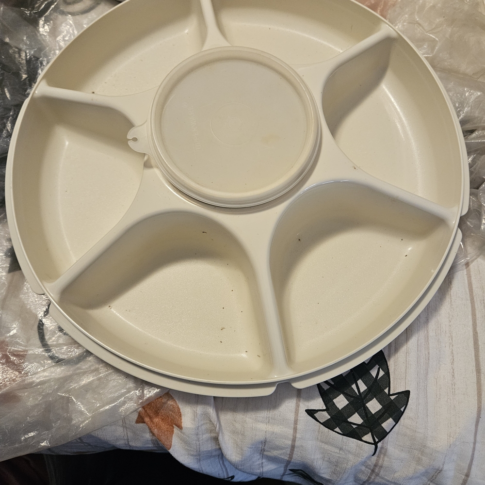 Tupperware Cream Food Storage Tray